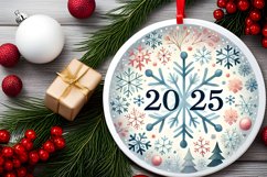 Round Christmas Ornament Sublimation|Clipart Product Image 1