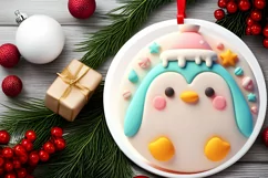 Round Christmas Ornament Sublimation|Clipart Product Image 2