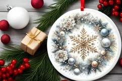 Round Christmas Ornament Sublimation|Clipart Product Image 2