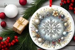 Round Christmas Ornament Sublimation|Clipart Product Image 2