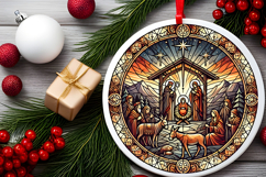 Round Christmass Ornament PNG Product Image 2