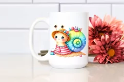 Colorful Cute Baby Snail Clipart Product Image 2