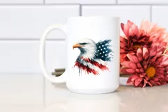 Watercolor Washed Patriotic Bald Eagle Clipart Product Image 2