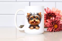 Crazy Funny Yorkshire Terrier Watercolor Clipart Product Image 2