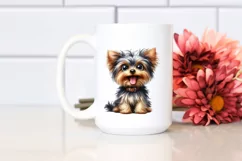 Crazy Funny Yorkshire Terrier Watercolor Clipart Product Image 2