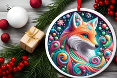 Round Christmas Ornament Sublimation|Clipart Product Image 2