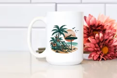 Vintage Tropical Island Beach Chairs Clipart Product Image 2