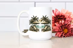 Vintage Tropical Island Beach Chairs Clipart Product Image 2