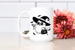 Cute Ghost with Sunglasses Holding Cocktail, PNG Product Image 2