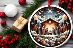 Round Christmas Ornament Sublimation|Clipart Product Image 2