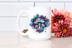 Colorful Watercolor Mushroom Splash | Clipart Product Image 2