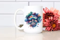 Colorful Watercolor Mushroom Splash | Clipart Product Image 2