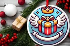 Round Christmas Ornament Sublimation|Clipart Product Image 1