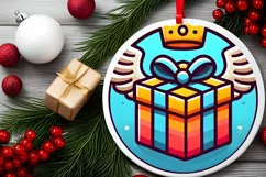 Round Christmas Ornament Sublimation|Clipart Product Image 1