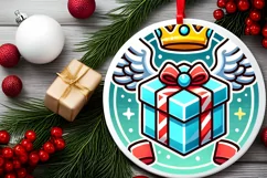 Round Christmas Ornament Sublimation|Clipart Product Image 1