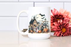 Funny Halloween Scene | Watercolor Clipart Product Image 2
