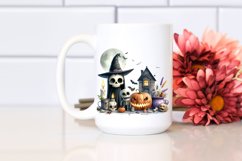 Funny Halloween Scene | Watercolor Clipart Product Image 2