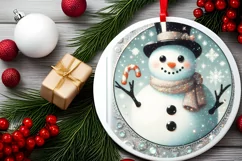 Round Christmas Ornament Sublimation|Clipart Product Image 2