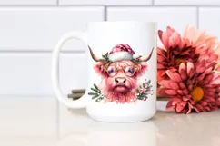 Cute Pink Highland Cow PNG Product Image 3