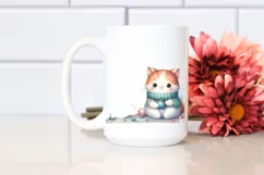 Pastel Colorful Cat with Christmas Decoration Product Image 2
