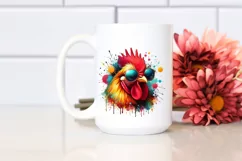 Quirky Colorful Chicken with Sunglasses Clipart Product Image 2