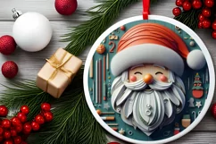 Christmas Round Cute Ornament Sublimation Product Image 1