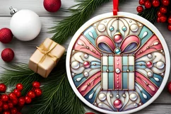 Round Christmas Ornament Sublimation|Clipart Product Image 1