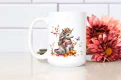 Colorful Autumn Unicorn PNG Product Image 2