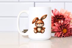 Colorful Brownish Plush Bunny | Sublimation | Clipart Product Image 2
