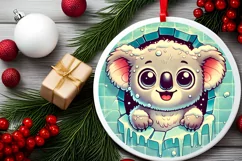Round Christmas Ornament Sublimation|Clipart Product Image 1