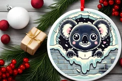 Round Christmas Ornament Sublimation|Clipart Product Image 1