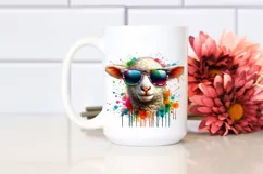 Quirky Colorful Lamb with Sunglasses Clipart Product Image 2