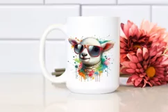 Quirky Colorful Lamb with Sunglasses Clipart Product Image 2
