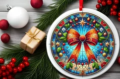 Round Christmas Ornament Sublimation|Clipart Product Image 1