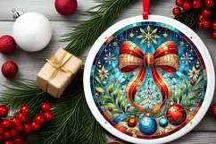 Round Christmas Ornament Sublimation|Clipart Product Image 1