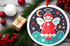 Round Christmas Ornament Sublimation|Clipart Product Image 1