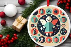 Round Christmas Ornament Sublimation|Clipart Product Image 1
