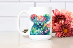 Koala with Plant Leaves PNG Product Image 2