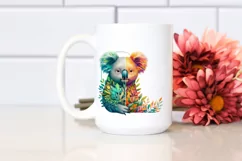 Koala with Plant Leaves PNG Product Image 2