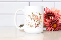 Tumbling Watercolor Flowers in Spring Wind | Clipart Product Image 2