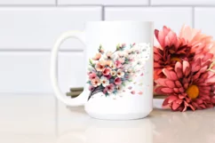 Tumbling Watercolor Flowers in Spring Wind | Clipart Product Image 2