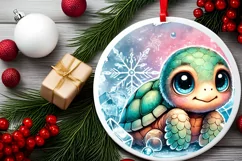 Round Christmas Ornament Sublimation|Clipart Product Image 1