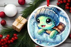 Round Christmas Ornament Sublimation|Clipart Product Image 1