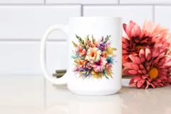 Vibrant Bouquet Gold Foil Gladiolus | Clipart Product Image 2