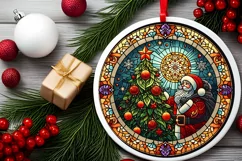 Round Christmas Ornament Sublimation|Clipart Product Image 2