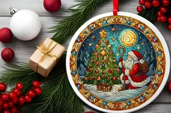 Round Christmas Ornament Sublimation|Clipart Product Image 2