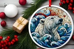 Round Christmas Ornament Sublimation|Clipart Product Image 1