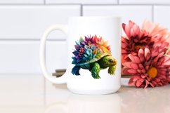 Vibrant Turtle with Flowers PNG Product Image 2