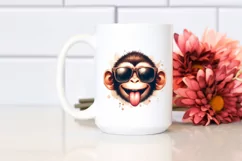 Funny Cute Monkey Sunglasses Tongue | Clipart Product Image 2