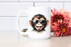 Funny Cute Monkey Sunglasses Tongue | Clipart Product Image 2